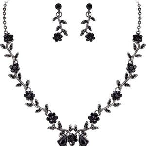 Women's Wedding Jewelry Leaf Cluster Flower Crystal Dangle Earrings Pendant